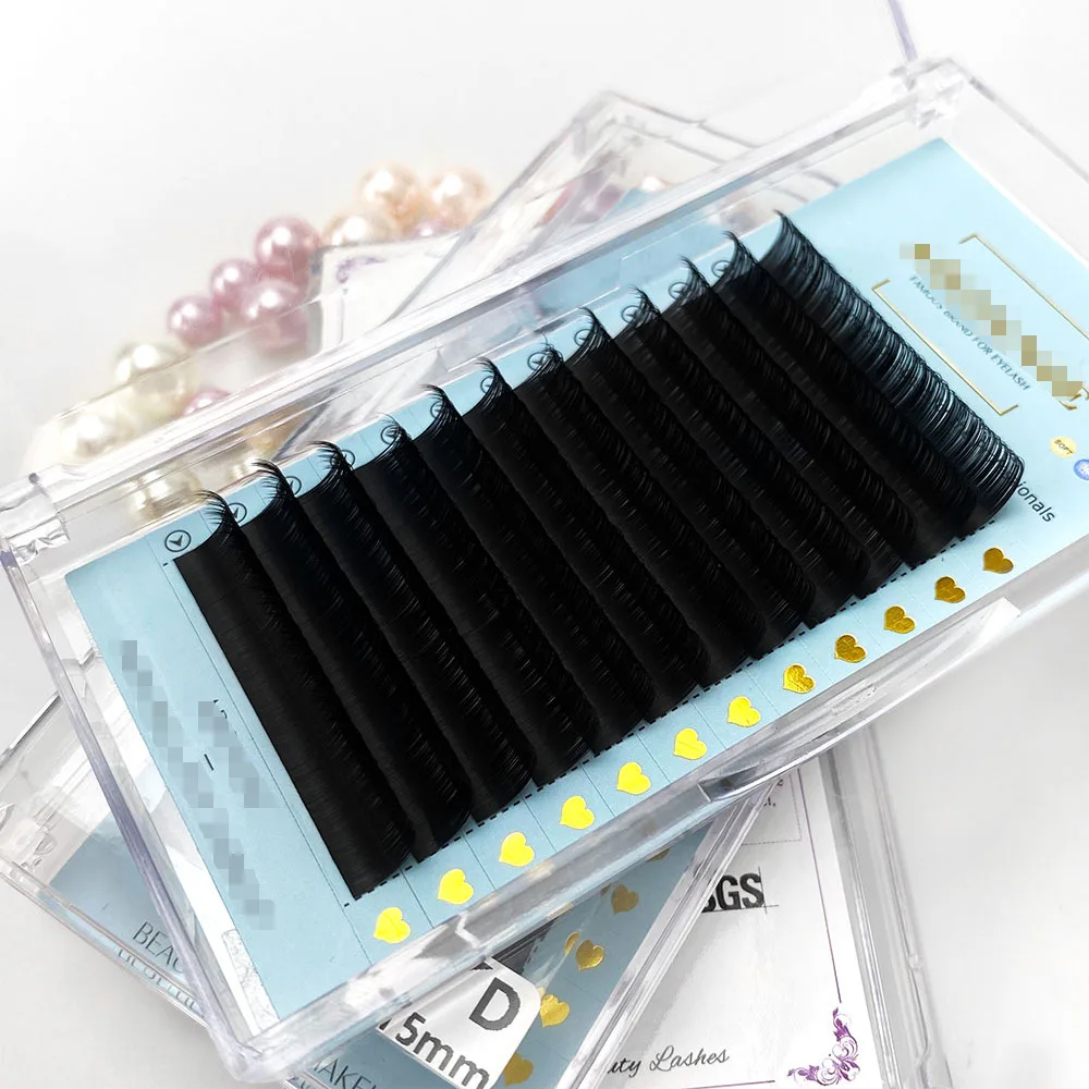 Private Label 0.03 0.05 0.07 C D Individual Lash Supplier Soft Matte Black Volume Lash Trays Fluffy Cashmere Eyelash Extensions