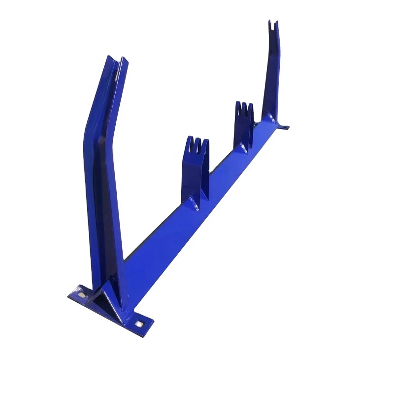 High quality steel conveyor idler roller  frame with grooved brackets