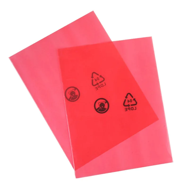 Factory Customized Anti Static PE Bag Red Open Top Mylar ESD AntiStatic Shielding LDPE Plastic Packaging
