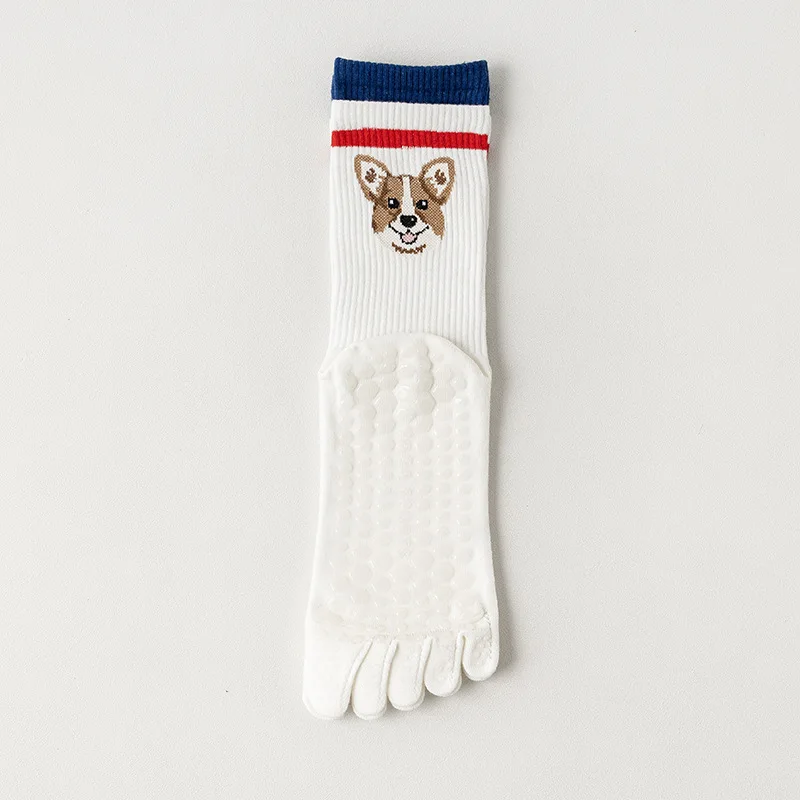 Women Comfort Five-toe Wholesale Anti-Slip Custom Yoga Socks and Grip Gym Floor Sports Toe Socks