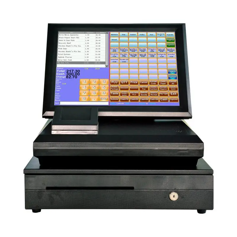 Plug and play кассовый аппарат все в одном 15inch pos-системы сенсорного экрана