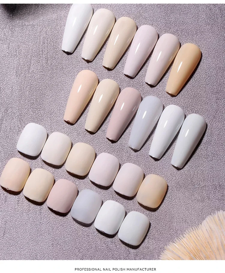 MIUKIULA Nail salon 12 colors nail gel polish set milky white collection EM private label custom bottle new design