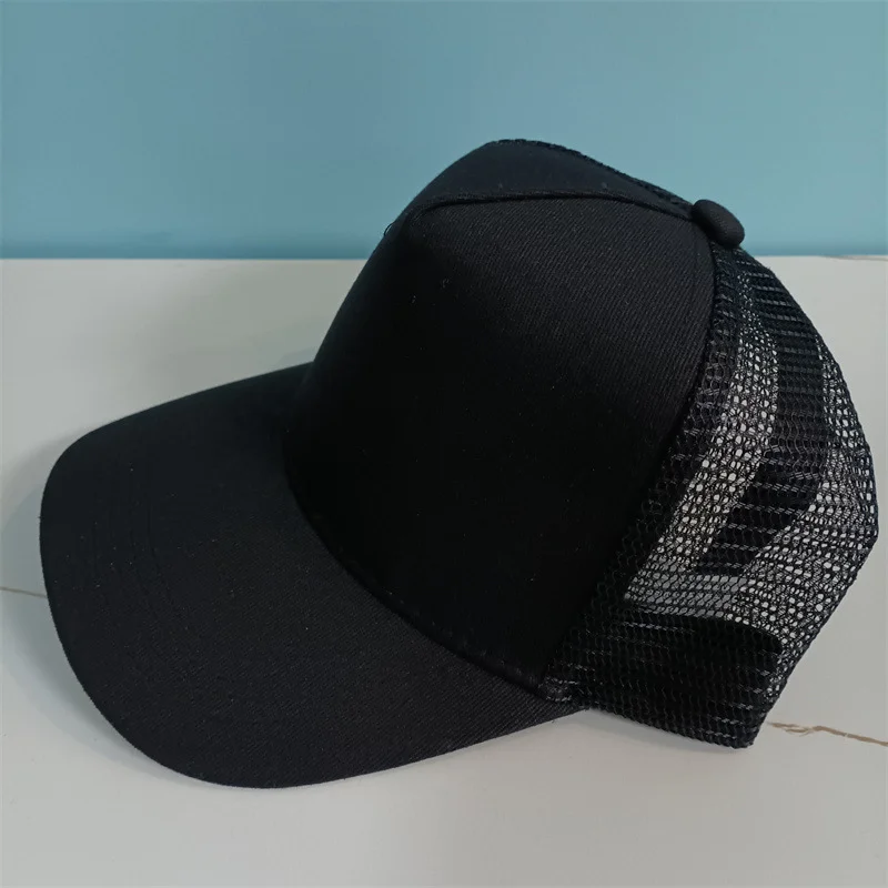 High Quality Light Plate Splicing Baseball Cap Summer Visor Net Cap Foreign Trade Five Hats Truck Driver Cap LOGO Production