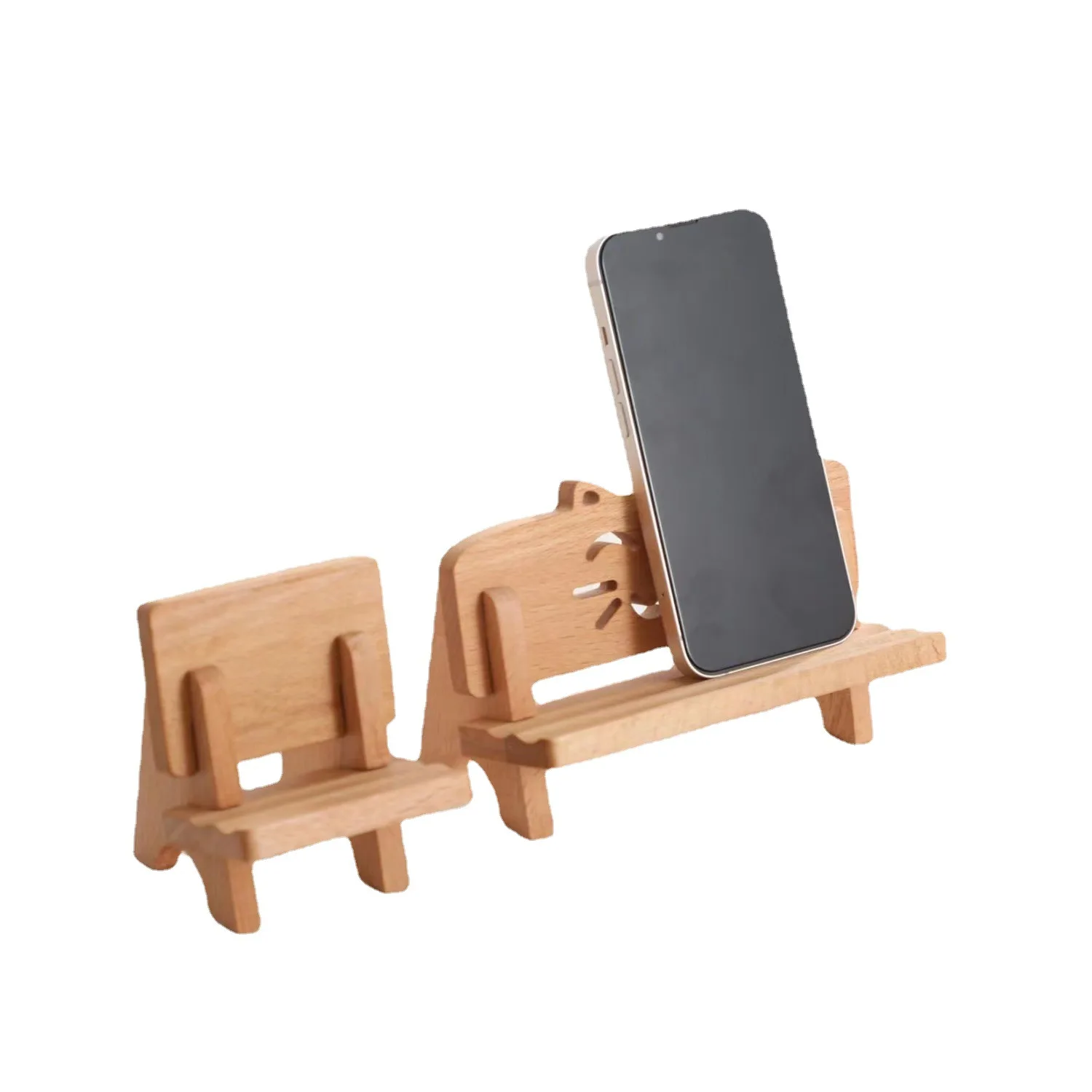 Bamboo Wooden Mobile Cell Phone Stand Desktop Tablet Holder For Phone