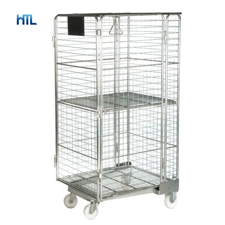 Customized Logistics Folding Transport Welded Industrial Roller Cage Trolley