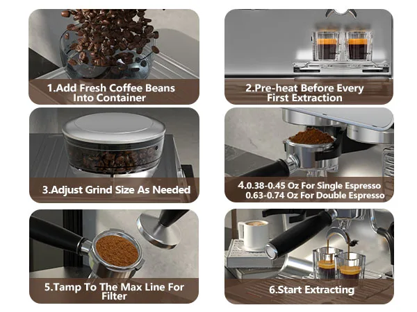 Empstorm 21M Multifunctional Espresso With Grinding Coffee Machine Quality Life Essential Coffee Espresso Machine With Grinder