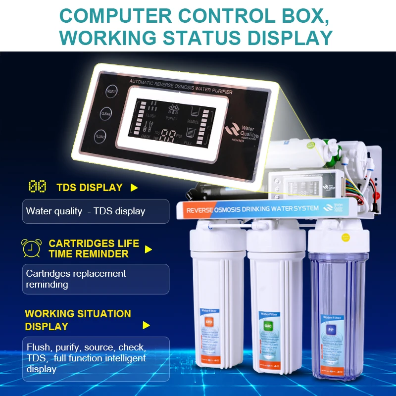 home appliances household ro water purifier TDS display 6 stage reverse osmosis system water filter household