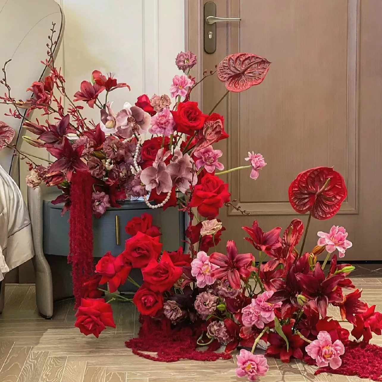 EG-G931RED Artificial Austin Rose Flower Artificial Wedding Flowers For Austin Rose Arrangements