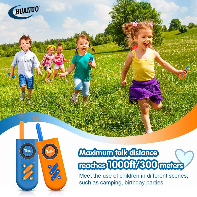 2 Pack Long Range Walkie Talkies for Boys with Flashlight Outdoor Hiking Camping Toys Kids Walkie Talkie