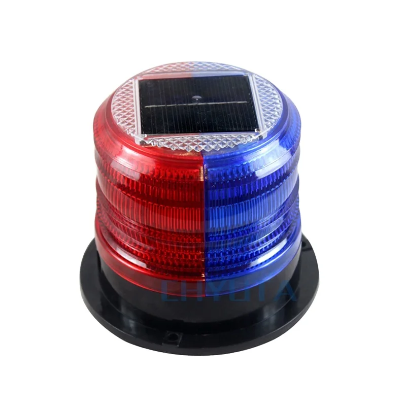 Red blue strobe light car traffic signal warn beacon flashing light outdoor safety flash led solar warning solar warning lights