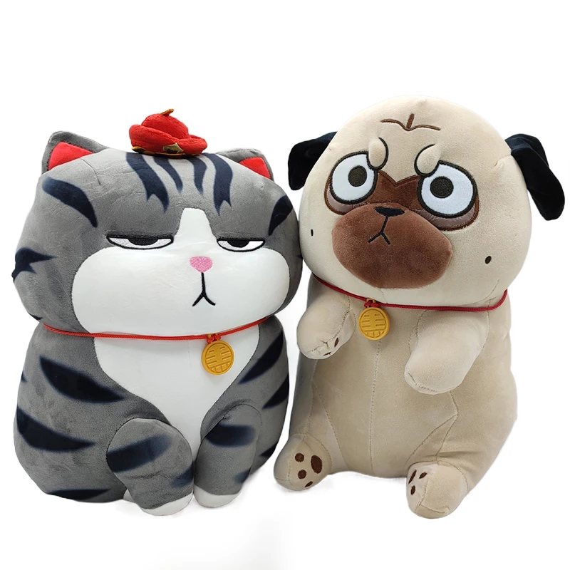 Drop Shipping Long Live My Emperor Cat Bee Plush Toy Bazaar Black Cute Dog Doll Cartoon Cat Doll Pillow