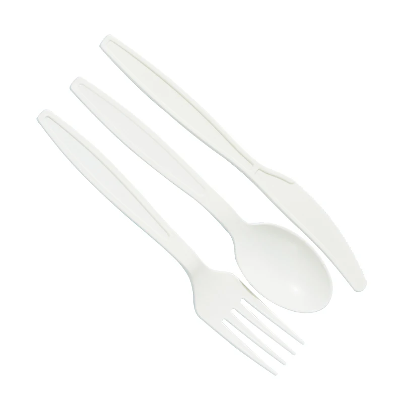 Natural Biodegradable Thickened  Corn Starch Spoon/Forks/Knives Disposable Cutlery Set