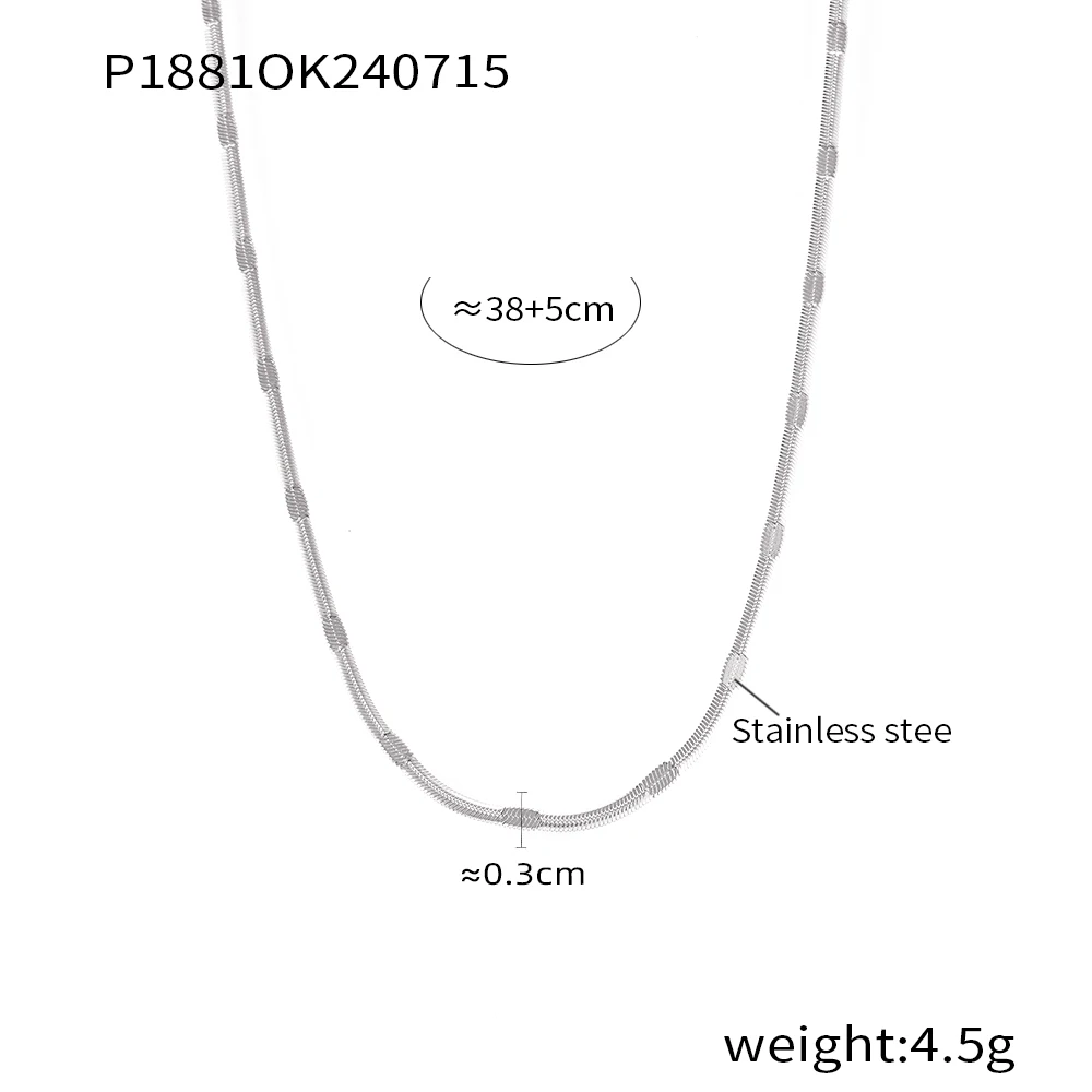 Hot air embossed blade chain personality Hip hop trend design stainless steel plated 18k gold clavicle chain