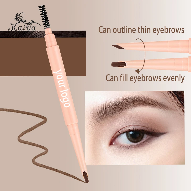 High Quality Eye Makeup Vegan Brow Pen Waterproof Lapiz de cejas Crayon a sourcils Retractable Slanted Flat Nib Eyebrow Pencil