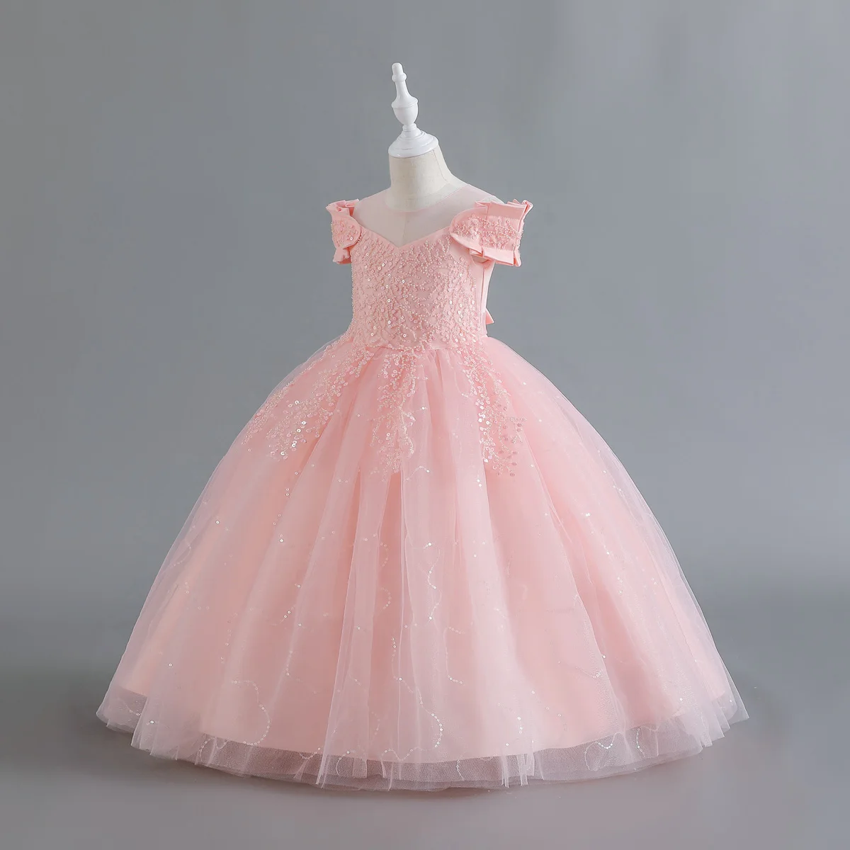 Ready To Ship Wholesale Kids Flower Girl Dresses 10 Years Old Wedding Kids Baby Girls Evening Dresses 2780