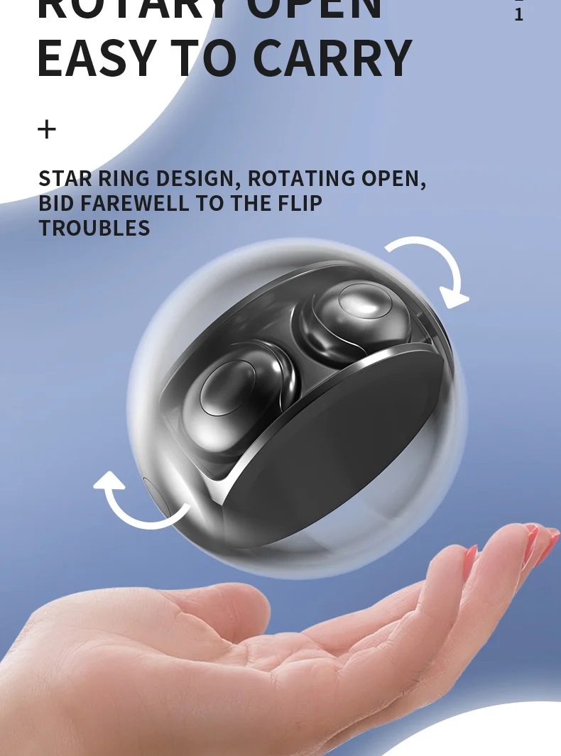 Creative Rotatable Design H8 TWS Wireless Earphone With Mic BT 5.0 HIFI Headset IPX6 Waterproof Stereo Sport Music Mini Earbuds