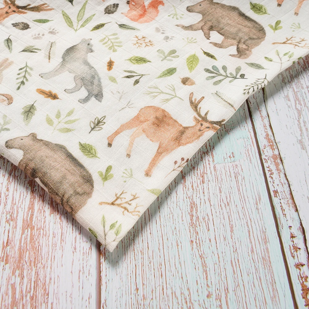 Kangobaby Baby 70% Bamboo 30% Cotton Materials 2 Layers Soft Customized Print Swaddle Blankets