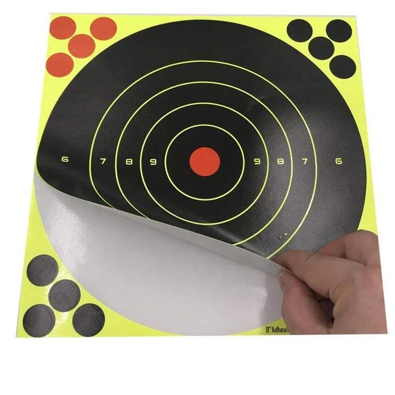 8 inch Splatte Reactive Self Adhesive Shooting Targets with Florescent yellow