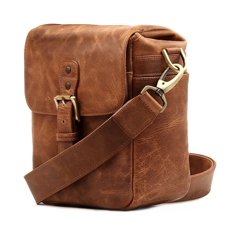 Manufacturers Personalized Genuine Cow Leather Messenger Crossbody Travel Camera