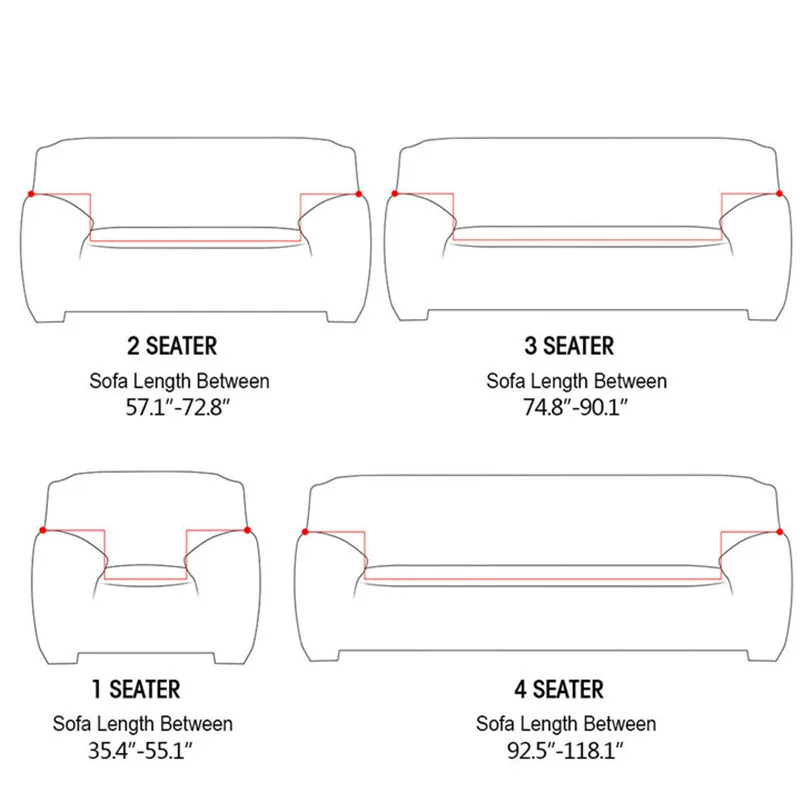 Directly Delivery Pure color solid-colored Printed Couch Cover Stretch Slipcovers Protector Elastic 1/2/3/4-seater Sofa Covers