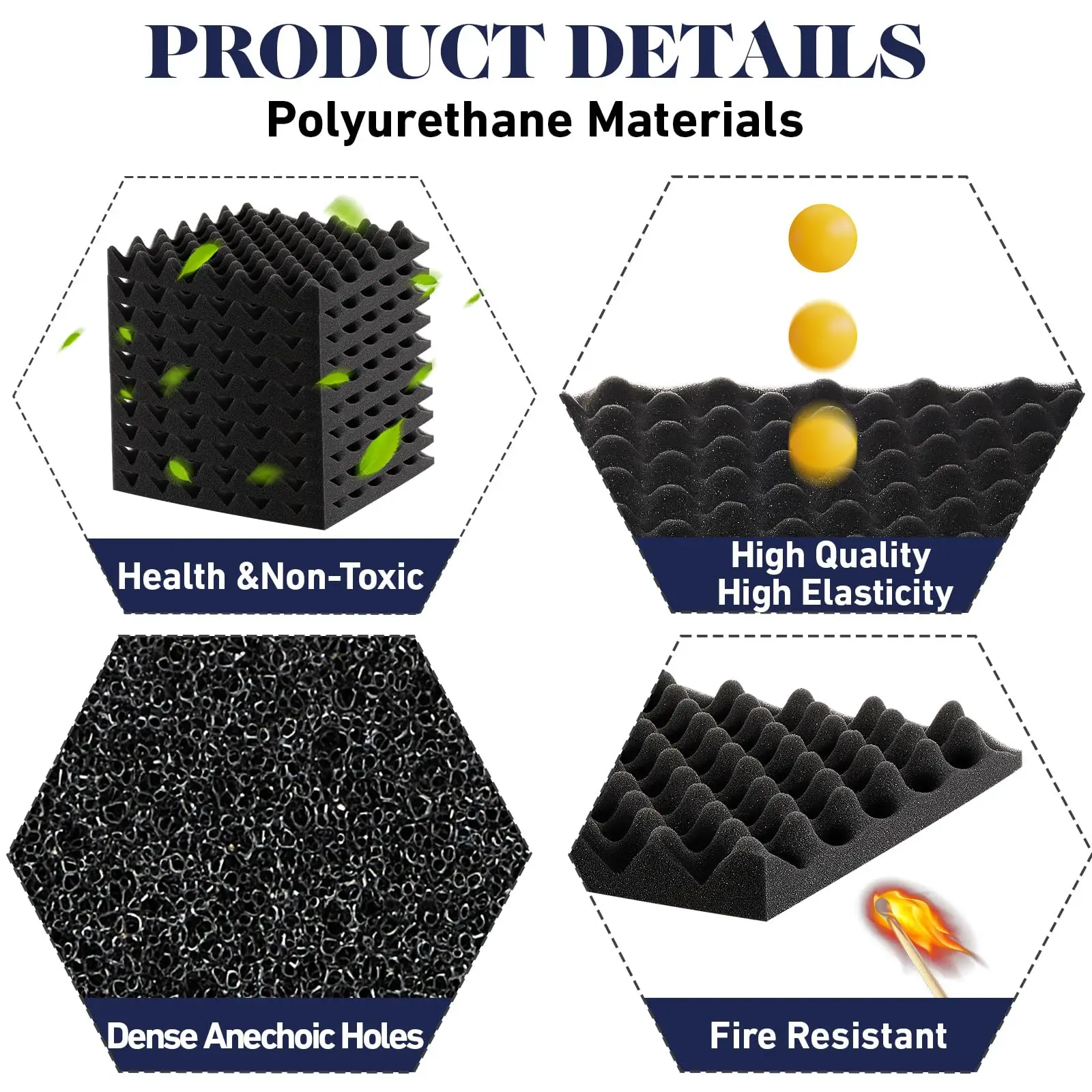 BONNO Egg Foam Sound Proof Crate Pad Egg Carton Acoustic Foam Panels Fire Retardant Sound Absorbing Foam Door Soundproofing