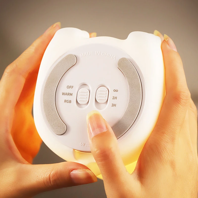 LED Silicone Baby Night Bunny Light Up Silicone Animal Lamp Rechargeable Touch Light Silicone Night Light