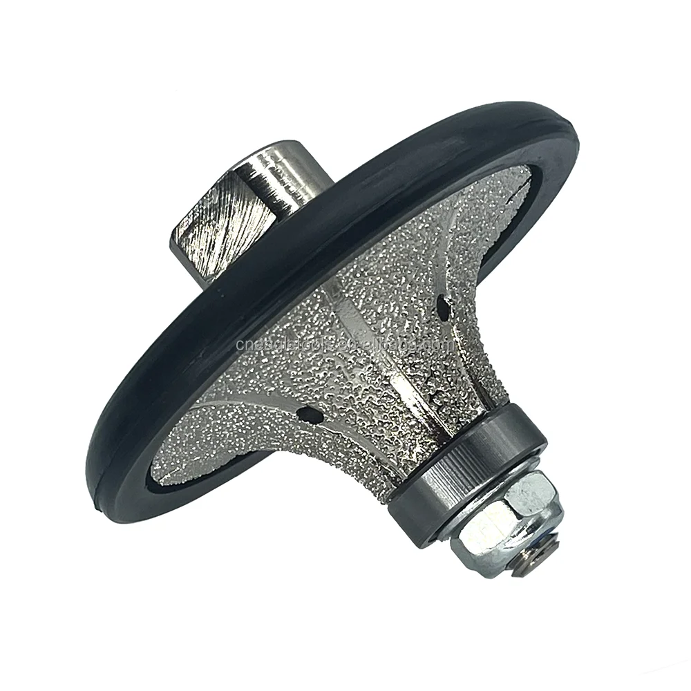 Crawnedeagle Vacuum Brazed Demi Bullnose Diamond Router Bits for Granite Marble and Porcelain B Profile Wheel