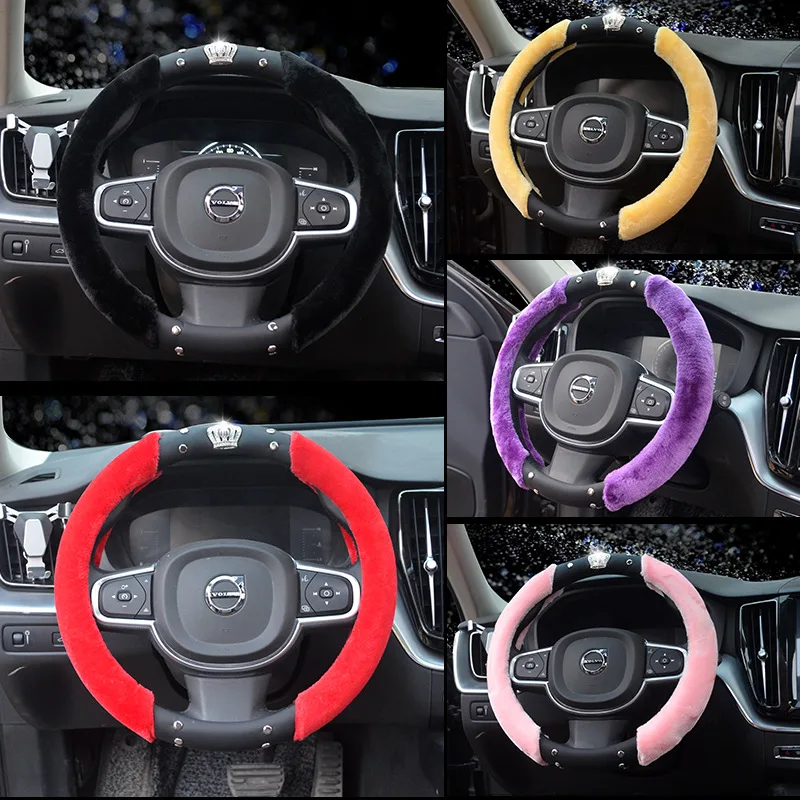 Fashion Designer Car Handcraft Steering Wheel Covers Leather for Girls boys