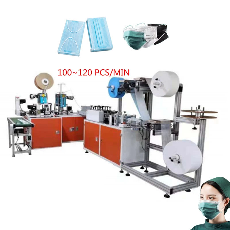Spot shipping inner earloop folding mask machine surgical mask making machine face medical mask machine
