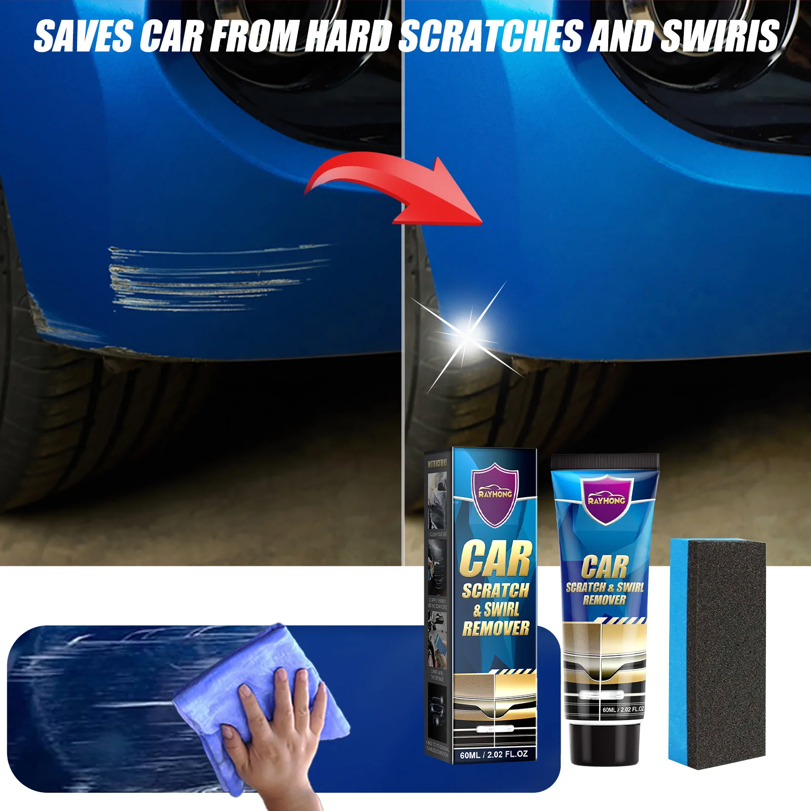Wholesale Rayhong car paint maintenance refurbishment glossy polishing touch up paint repair CAR SCRATCH& SWIRL REMOVER