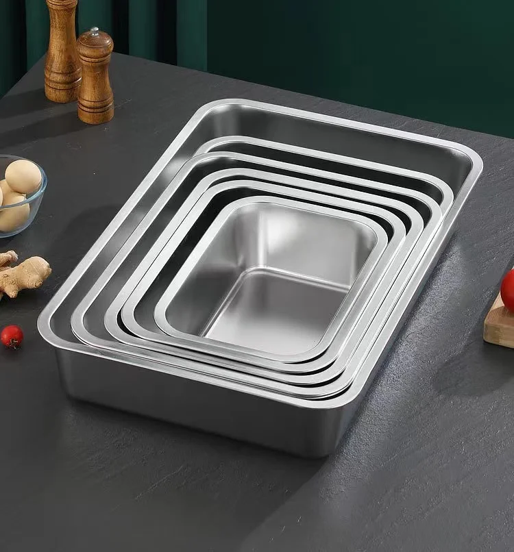 Nansheng Non Stick Smooth Surface Never Absorbs Odor Stainless Steel Cat Litter Box Metal Litter Pan for Cat Rabbit