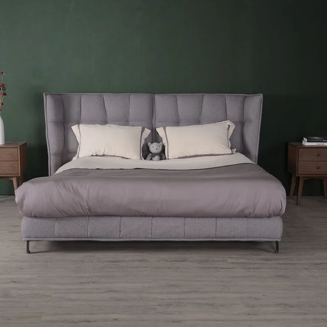 New Arrival Modern King Size Bed Solid Wood Bedroom Furniture Bedroom Set Home Furniture Style Soft Upholstered Fabric 2 Years