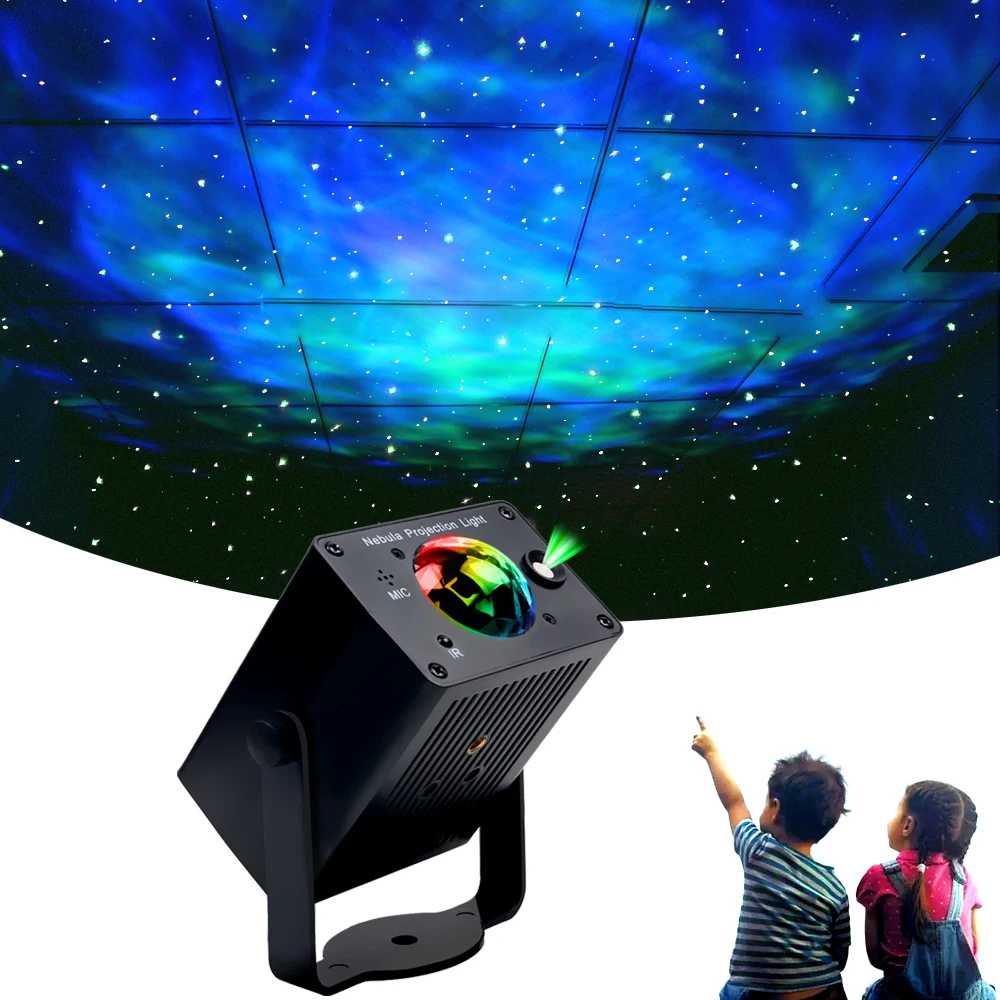 USB Star Decoration Night Light Multicolor DJ Laser Nebula Projector LED Lamp Portable Stage Lighting for Wedding Birthday KTV