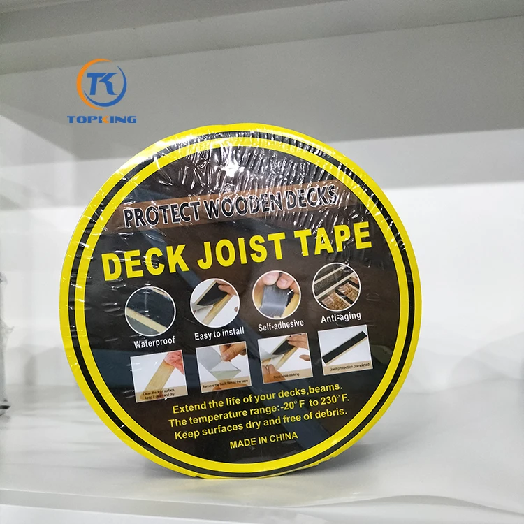 Custom Self Adhesive Butyl Rubber Tape 1MM Thick Waterproof Black Anti-corrosion Wear Resistance Joist Deck Tape for Sale