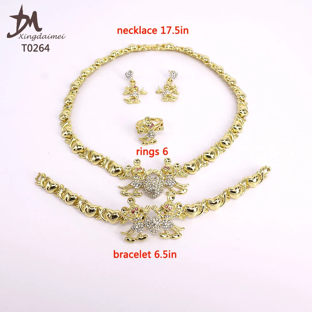 
T0264 Latest design Christmas gift cute girl Mickey kids jewelry set 
