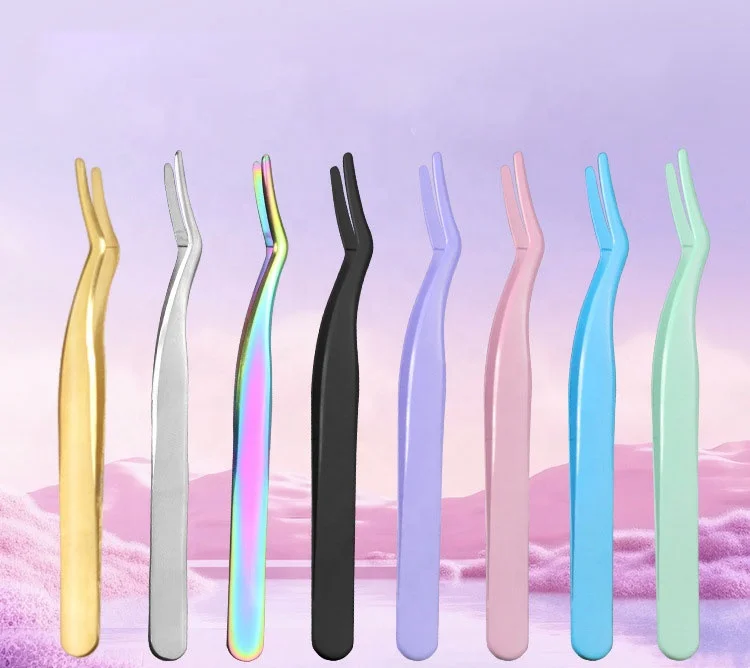 Wholesale Beauty Care Tools Makeup Eyebrow Tweezers Eyelash Extension Tip Useful Tweezers