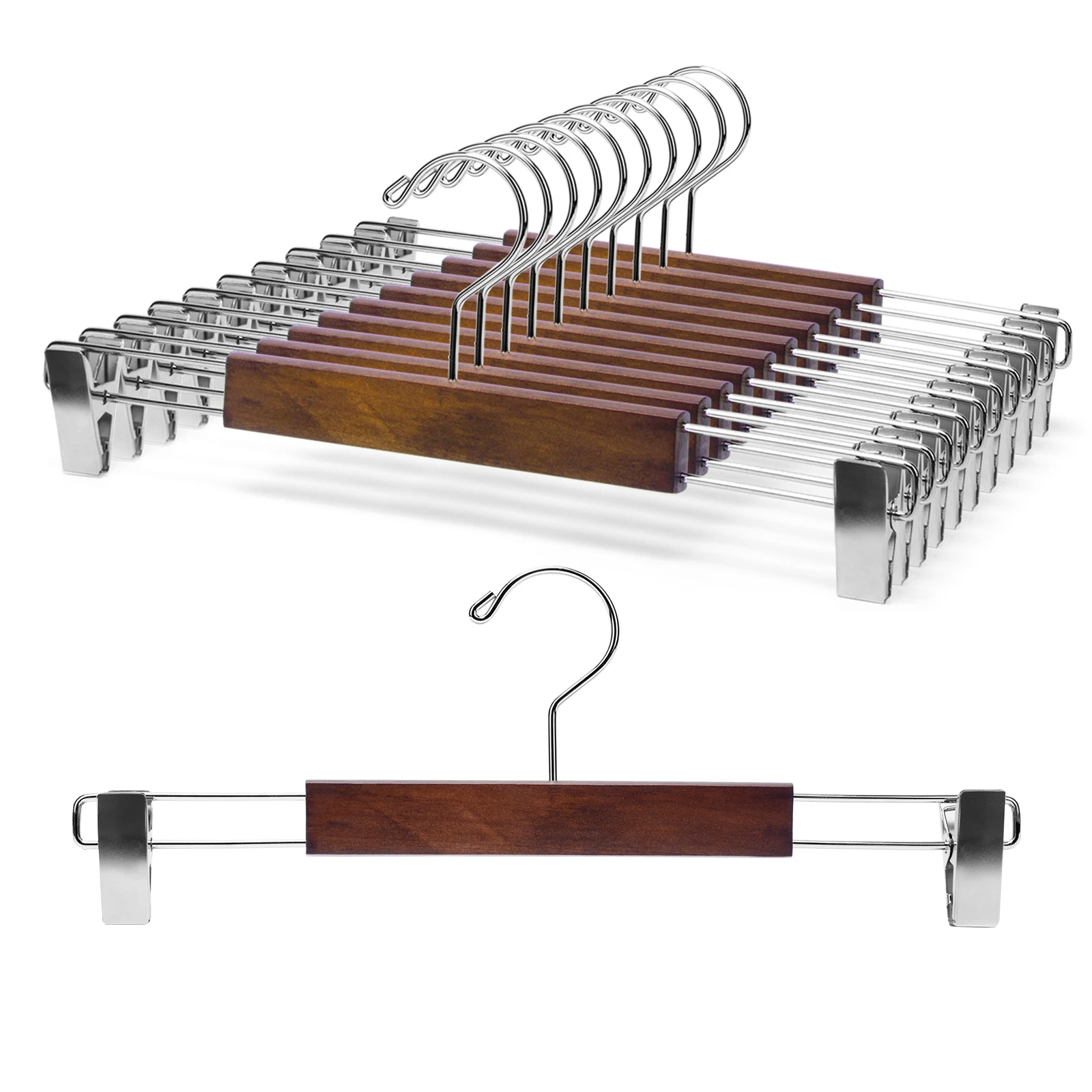 CLASSICwood Single Tier Multifunction Hanger for Clothes Clothing Living Room for Store Wardrobe Hotel Use