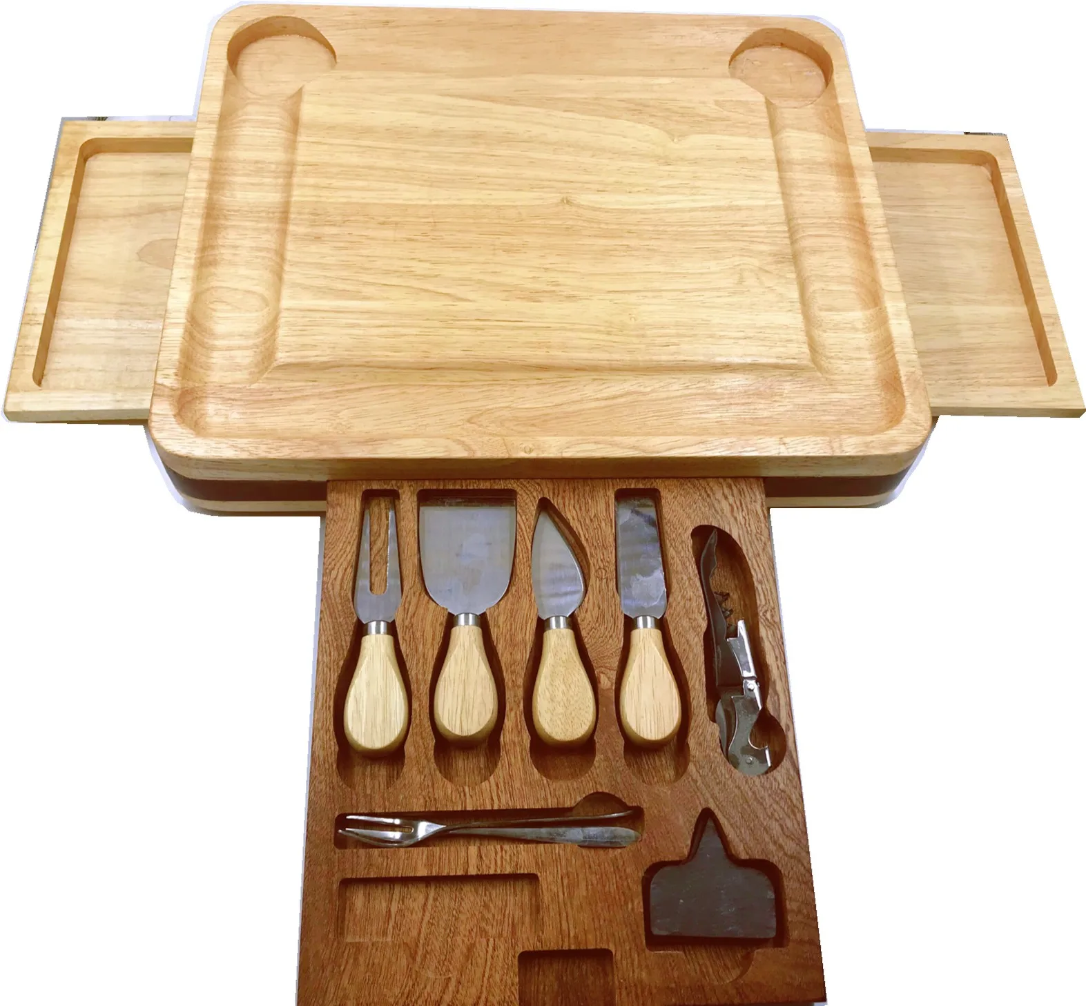 Hot seller wholesale bamboo  Cheese Board Set Charcuterie Board Set and Cheese Serving Platter.