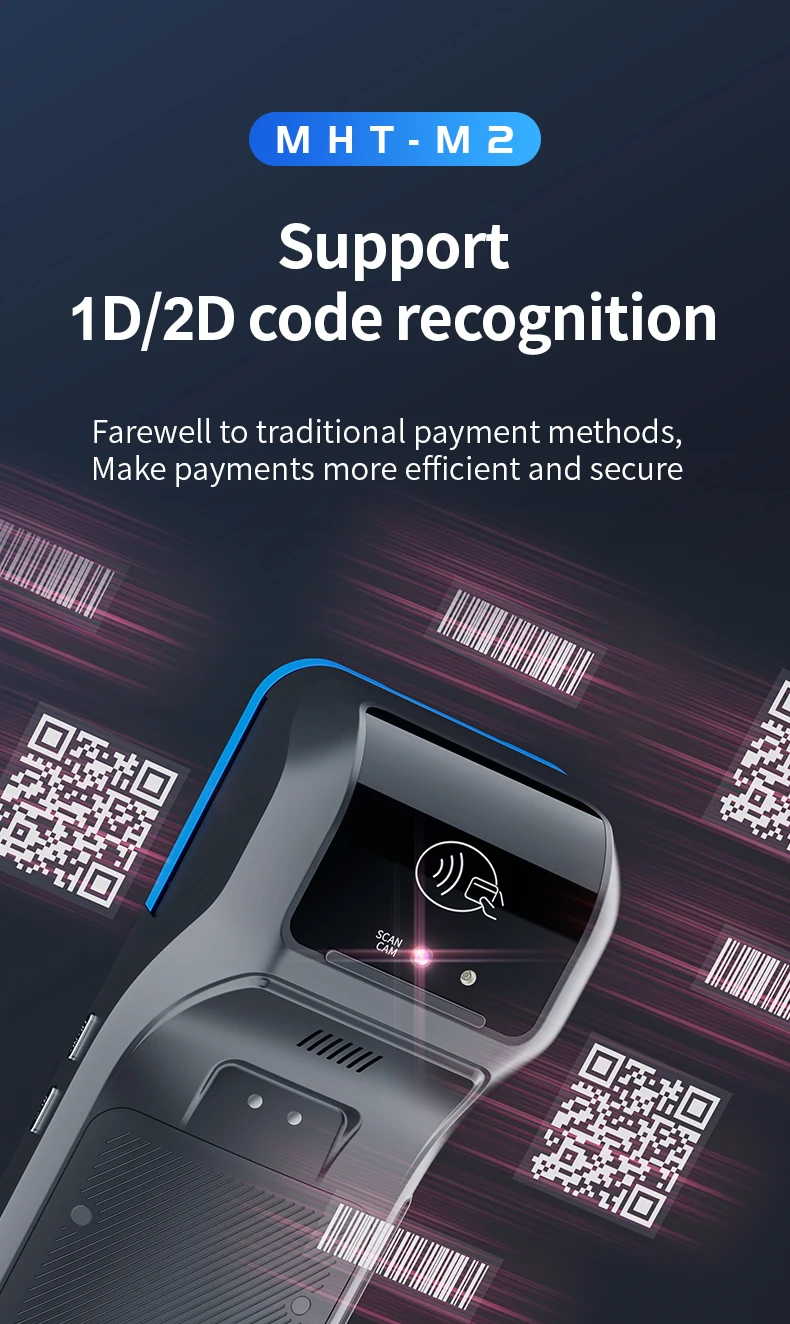 MHT-M2 Android 11 5.5 inch Handheld Mobile Pos Terminal Machine with 4G NFC Card Mini Android Pos System