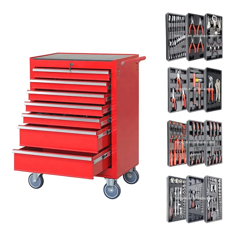 Heavy duty garage cabinet storage 7 drawers tool trolley series tools for workshop car repair