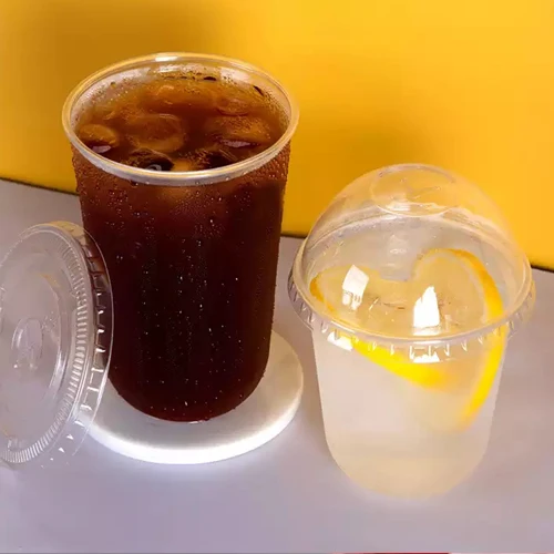 20oz 600ml Wholesale PET/PLA 90mm disposable Plastic Customization logo U shape cup for ice cream Cups 20oz