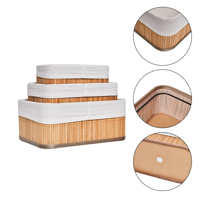 Modern American Style Bamboo Clothes Storage Basket Eco-Friendly Lunch Box and Household Storage Stocked and Packed in Cartons