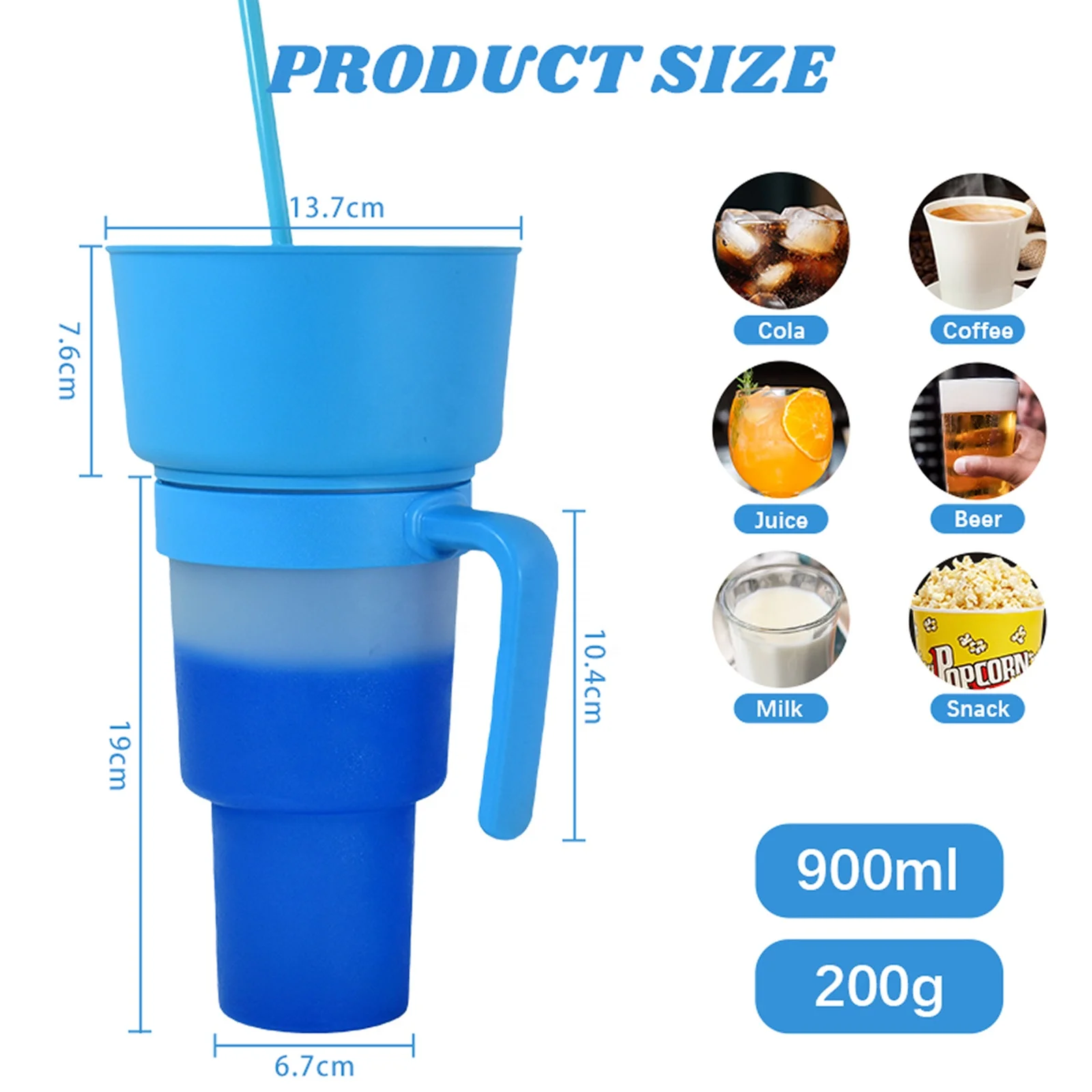 New Halloween 32oz Popcorn Tumbler Colorful Plasti 2 In 1 Snack And Drink Cup Color Changing Stadium Cups With Lid Straw