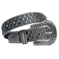 Fast Ship Stock Designer BB Western Cowboy Diamond Croco Genuine Leather Men Women Pink Gold Belt Luxury Rhinestone Belt Bling