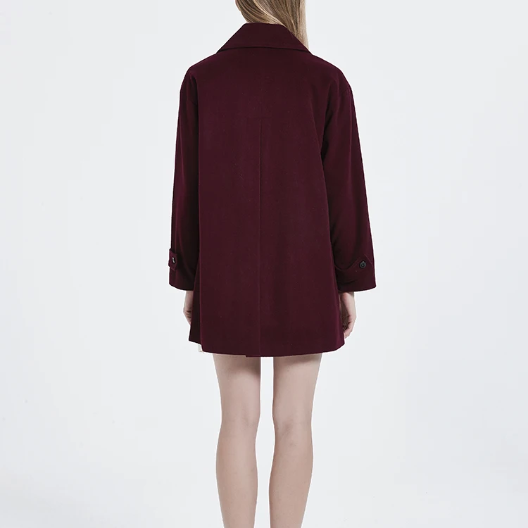 Europe America fashion long coats women wool cashmere blend coat double breasted