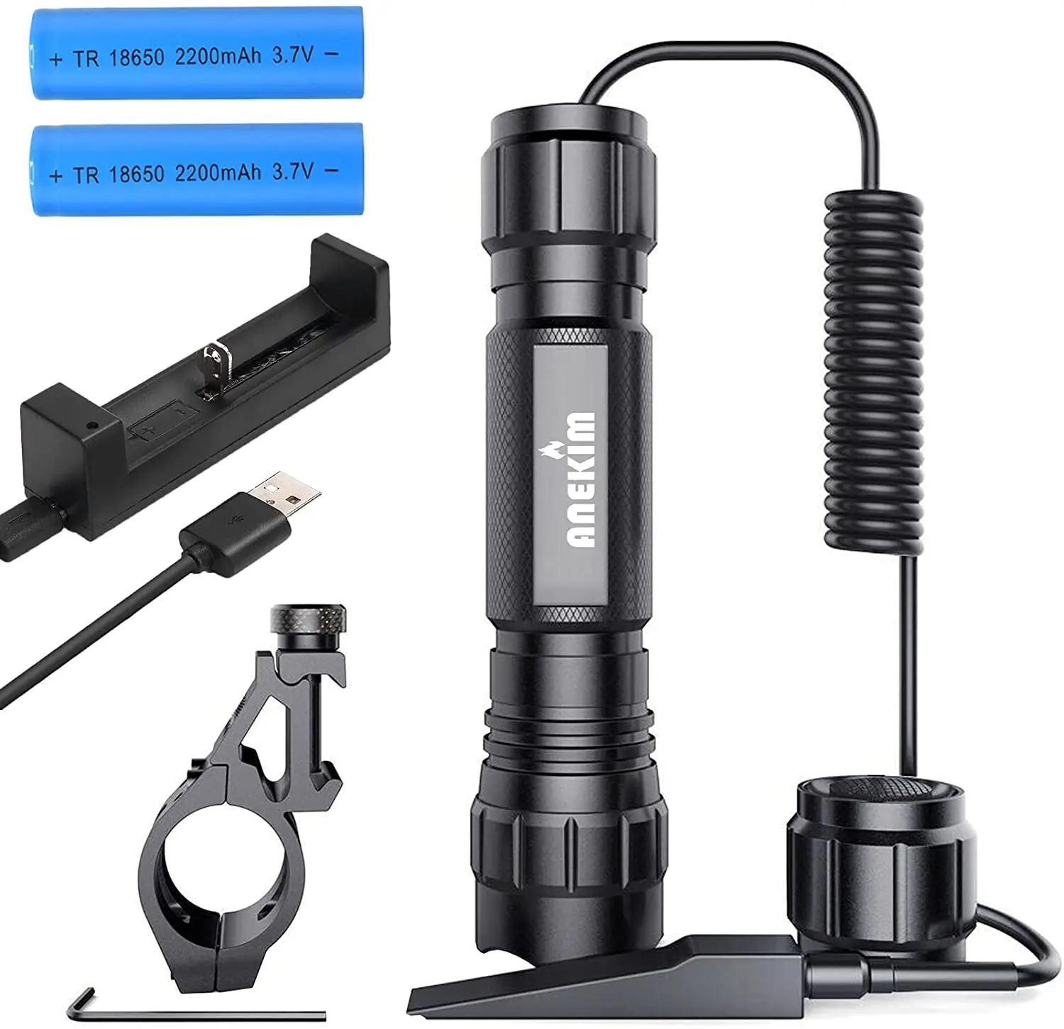 Strong Light LED Waterproof Torch Light Tactical Flashlight Emergency Flashlight with Mount