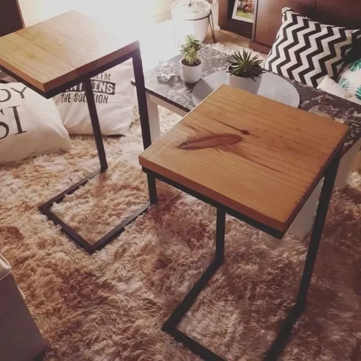 Professional 2024 New Furniture Wood Top with Metal Legs Kitchen Dining Wooden Restaurant Table