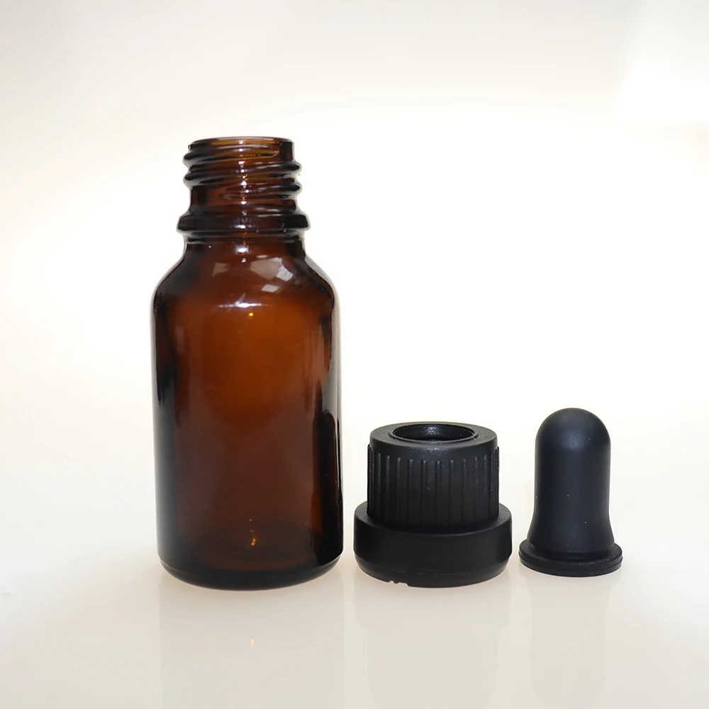 Transparent Brown bottle glass aromatherapy liquid dropper essence alkaline massage oil pipette refillable bottle packaging