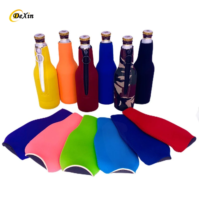Portable Neoprene Wine Beer Bottle Sleeve 2 in 1 Custom Insulated Drink Cooler Bag Wine Bottle Holder