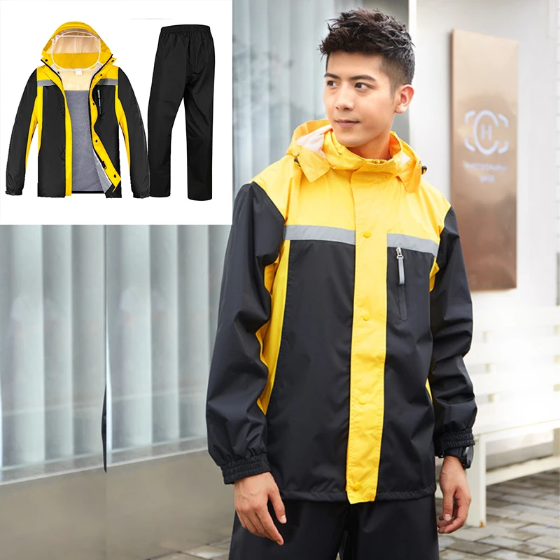 pongee High Quality Fashion RAINWEAR Rain Jacket and Pants for Adults